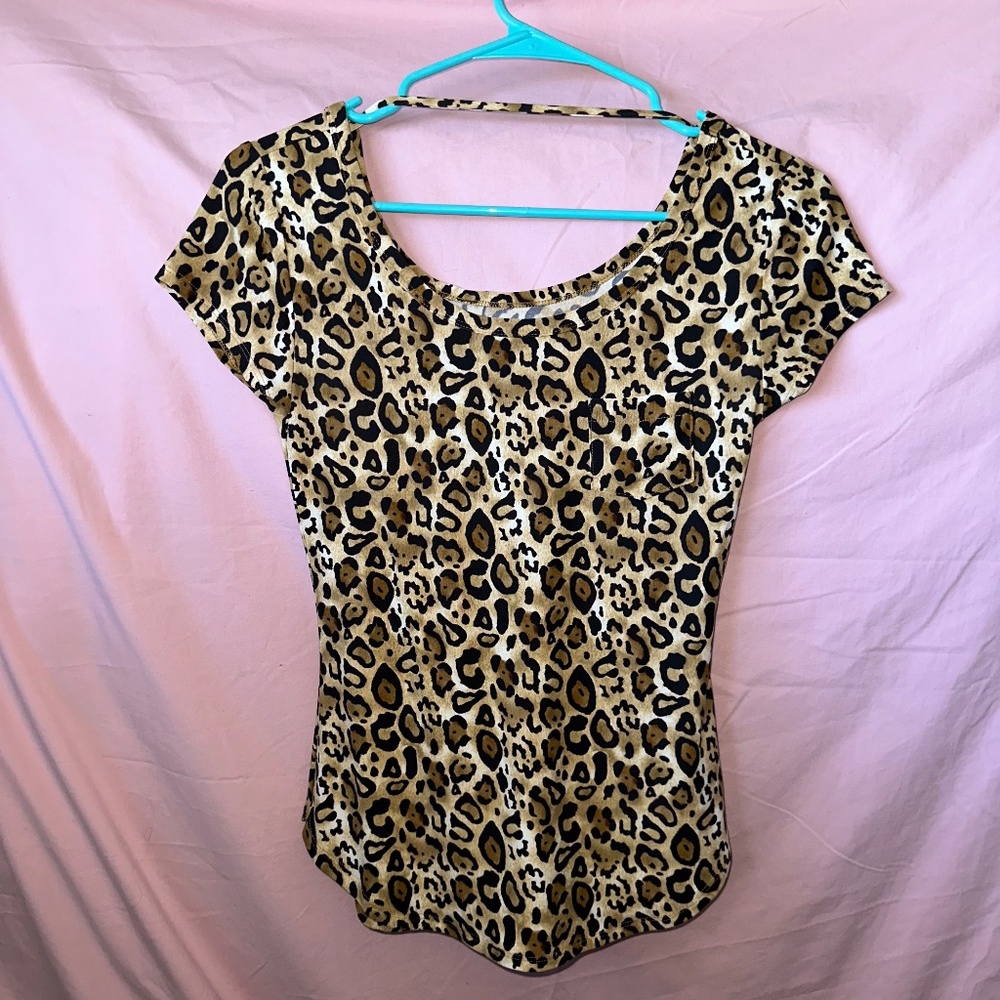 Leopard print short sleeve shirt nobo